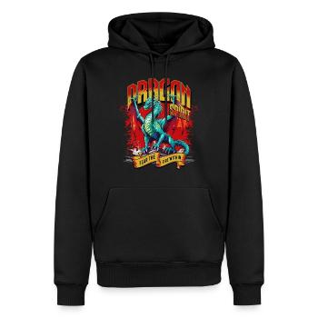 Dragon Fantasy Magic Mysticism Mythology Creature - Men’s Premium Organic Hoodie - black - Front - Nico (187cm)