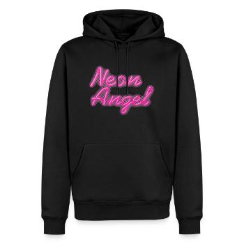 Neon Angel Pink - Männer Premium Bio Hoodie - Schwarz - Vorne - Nico (187cm)