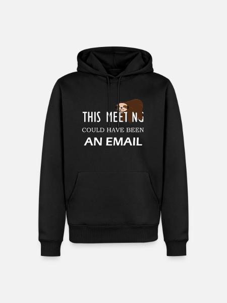Faultier Comic Email Meeting - Männer Premium Bio Hoodie - Schwarz
