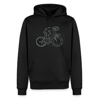 Vélo vélo adrénaline vélo vélo - Sweat à capuche Premium bio Homme - noir - Devant - Nico (187cm)