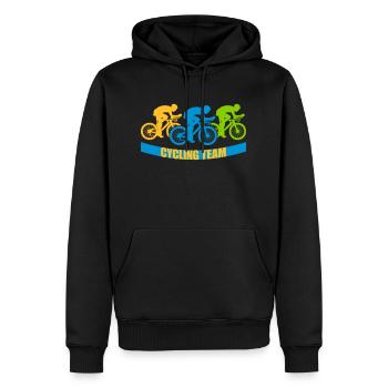 Vélo d’équipe cycliste - Sweat à capuche Premium bio Homme - noir - Devant - Nico (187cm)