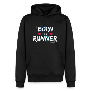 Born To Be Runner ich liebe laufen. - Männer Premium Bio Hoodie - Schwarz - Vorne - Nico (187cm)