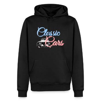 Classic Cars Design 03 - Männer Premium Bio Hoodie - Schwarz - Vorne - Nico (187cm)
