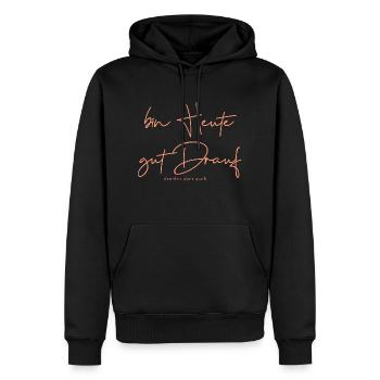 bin heute gut drauf - Männer Premium Bio Hoodie - Schwarz - Vorne - Nico (187cm)