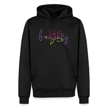 beauty - Männer Premium Bio Hoodie - Schwarz - Vorne - Nico (187cm)
