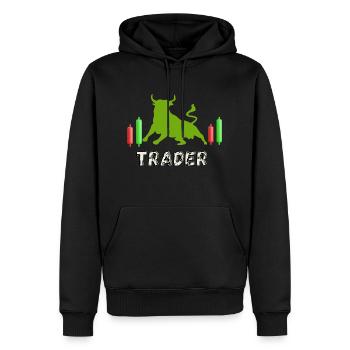 Trader-Aktien-Börse - Männer Premium Bio Hoodie - Schwarz - Vorne - Nico (187cm)