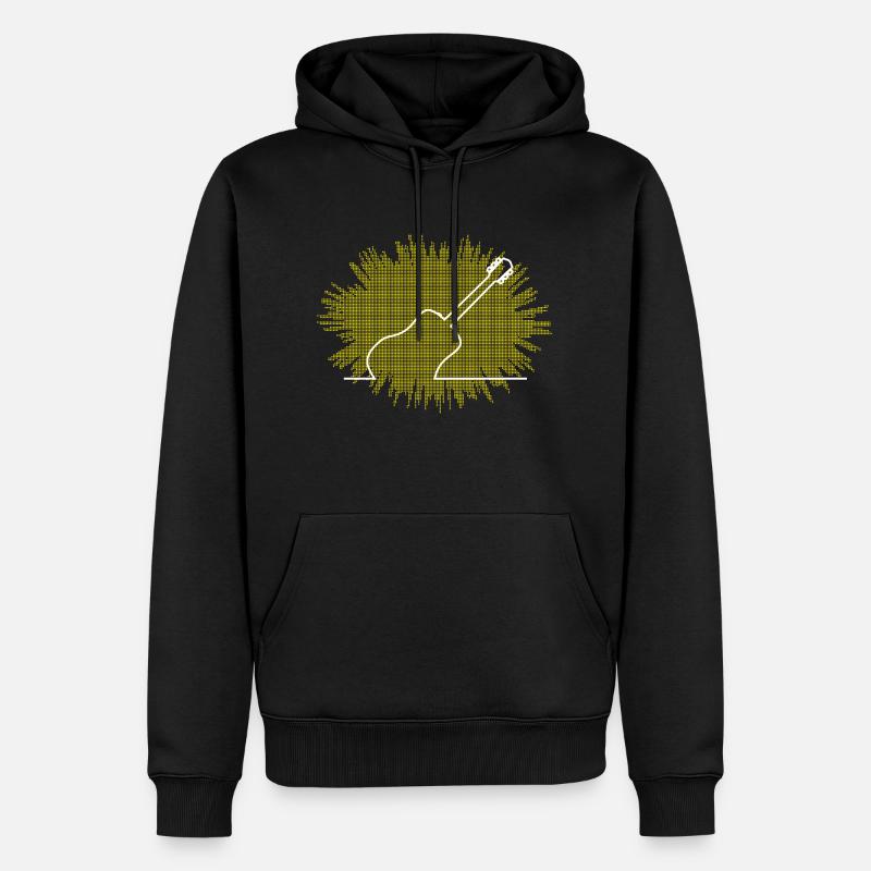 Guitare acoustique Explosion abstraite - Sweat à capuche Premium bio Homme - noir