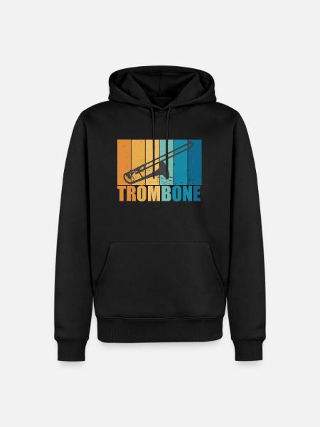 Trombone Vintage Musician Instrument Gift - Men’s Premium Organic Hoodie - black