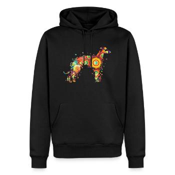 Greyhound Windhund Windspiel Rassehund Hundehalter - Männer Premium Bio Hoodie - Schwarz - Vorne - Nico (187cm)