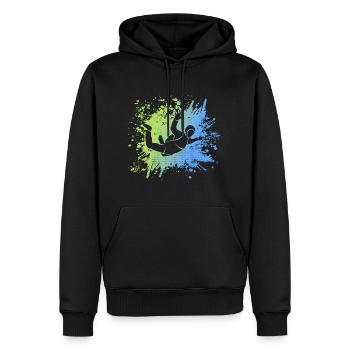 Parachutistes parachutistes - Sweat à capuche Premium bio Homme - noir - Devant - Nico (187cm)
