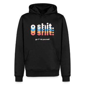 o Shit - Sweat à capuche Premium bio Homme - noir - Devant - Nico (187cm)
