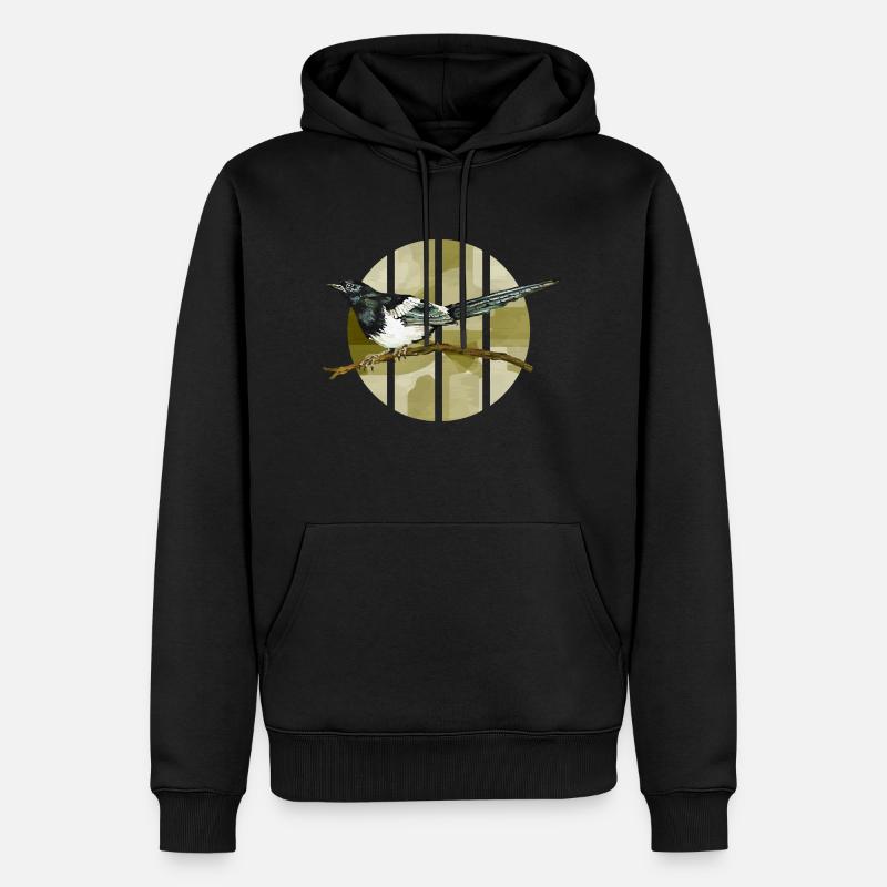 Bunter Vogel - Männer Premium Bio Hoodie - Schwarz