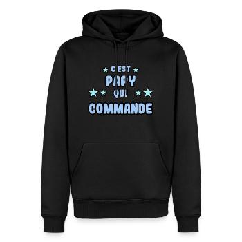 C'est papy qui commande - Sweat à capuche Premium bio Homme - noir - Devant - Nico (187cm)