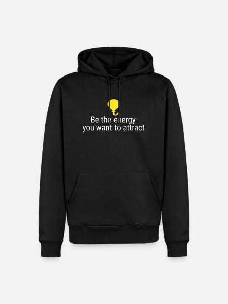 Attracting positive vibes - attracting good - Men’s Premium Organic Hoodie - black