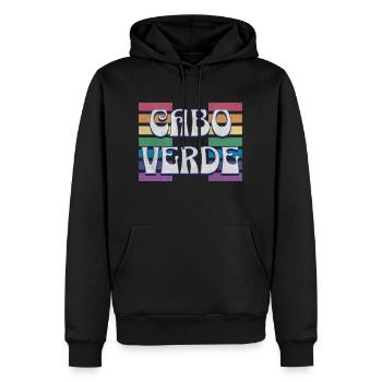 Cabo Verde LGBTQ - Sweat à capuche Premium bio Homme - noir - Devant - Nico (187cm)