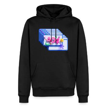 404 error code, 3d - Men’s Premium Organic Hoodie - black - Front - Nico (187cm)
