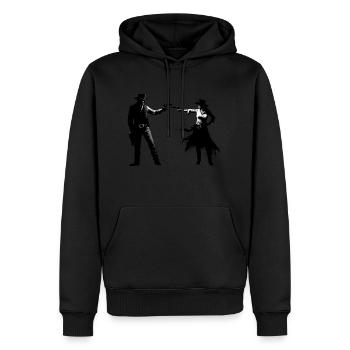 Pistoleros - Men’s Premium Organic Hoodie - black - Front - Nico (187cm)