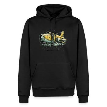 Avion général yellow - Sweat à capuche Premium bio Homme - noir - Devant - Nico (187cm)