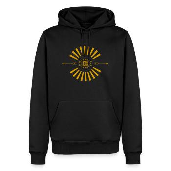 L’œil radieux - Sweat à capuche Premium bio Homme - noir - Devant - Nico (187cm)