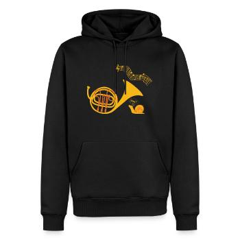 Lustiges Shirt französisches Horn Musikinstrument - Männer Premium Bio Hoodie - Schwarz - Vorne - Nico (187cm)