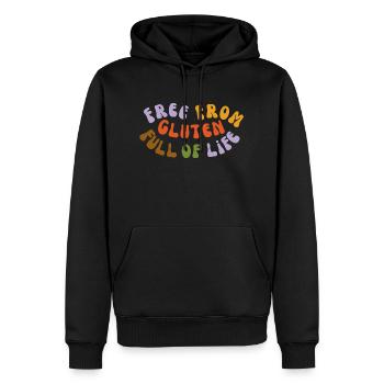 Free from gluten full of life V.2 - Männer Premium Bio Hoodie - Schwarz - Vorne - Nico (187cm)