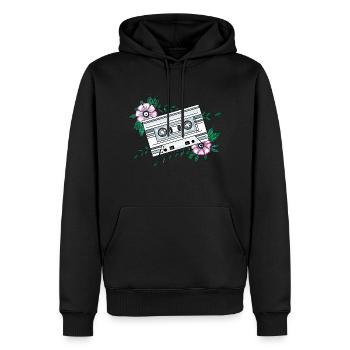 Musik Tape - Männer Premium Bio Hoodie - Schwarz - Vorne - Nico (187cm)