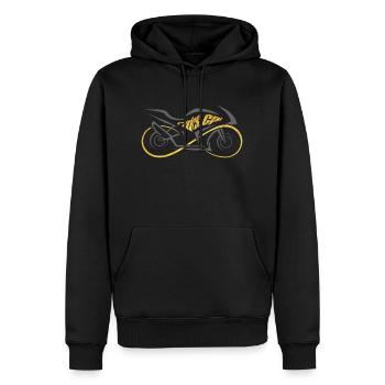 RZ Logo Ridscpl grau gold - Männer Premium Bio Hoodie - Schwarz - Vorne - Nico (187cm)