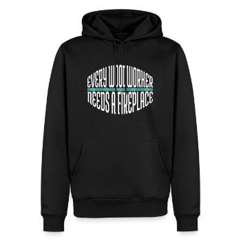 Menuisier Badge Fier charpentier crâne T-shirts - Sweat à capuche Premium bio Homme - noir - Devant - Nico (187cm)