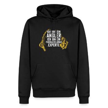 Pêcheur à la ligne Canne à pêche Pêche - Sweat à capuche Premium bio Homme - noir - Devant - Nico (187cm)