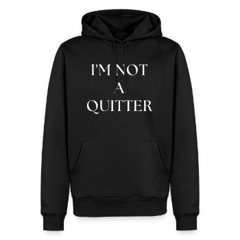 i'm not a quitter - Men’s Premium Organic Hoodie - black - Front - Nico (187cm)
