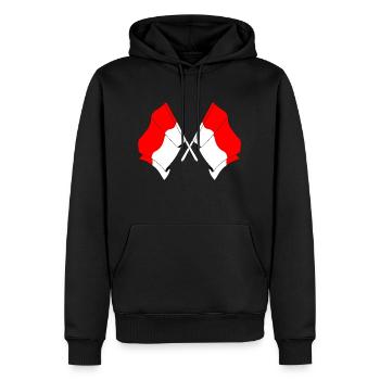 Two flags Solothurn Switzerland - Men’s Premium Organic Hoodie - black - Front - Nico (187cm)