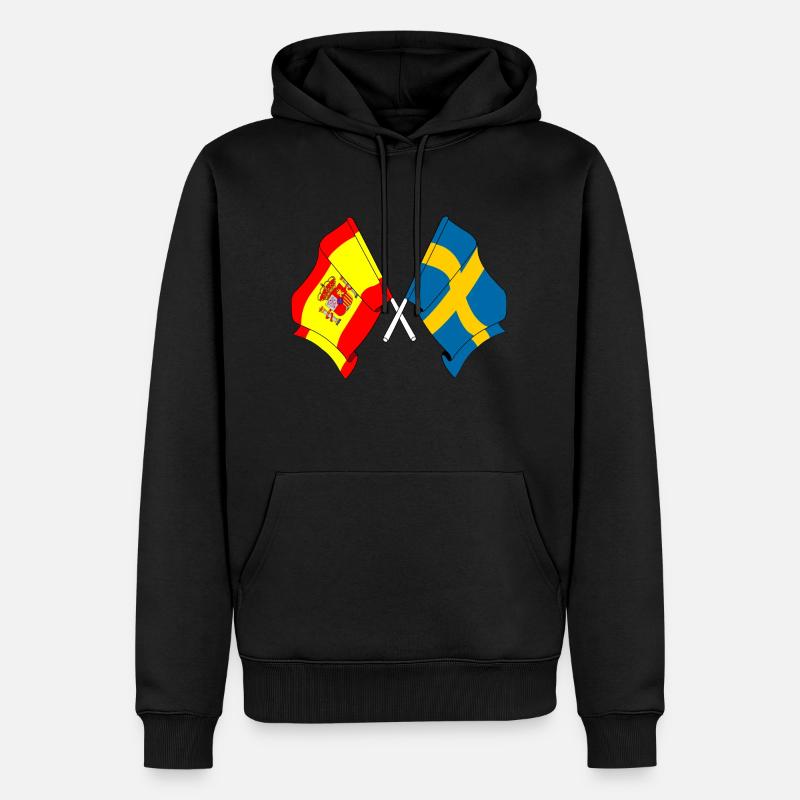 Drapeau de l’Espagne, Suède - Sweat à capuche Premium bio Homme - noir