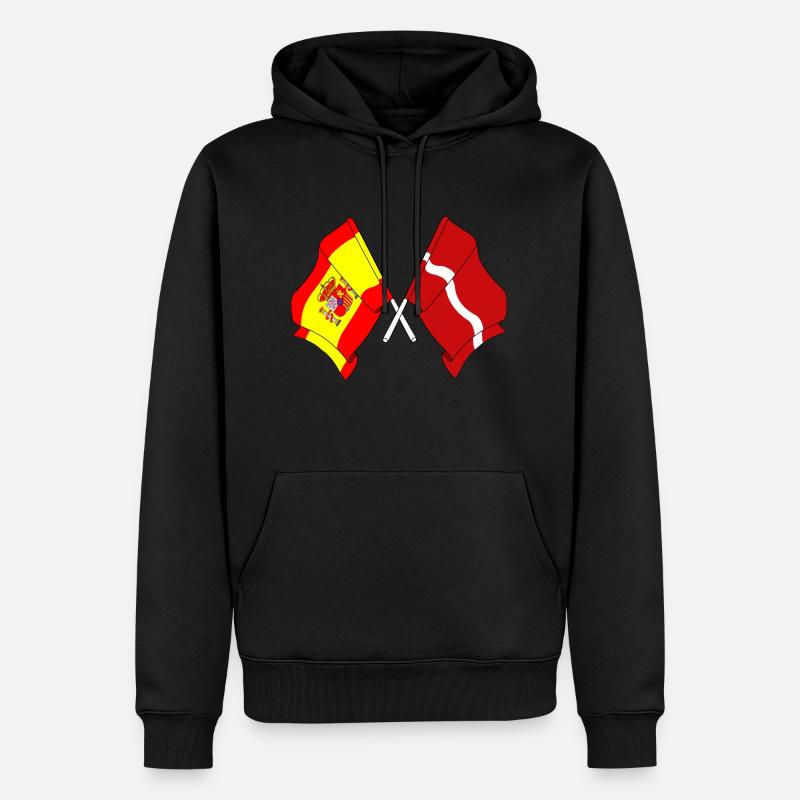 Drapeau de l’Espagne, Lettonie - Sweat à capuche Premium bio Homme - noir