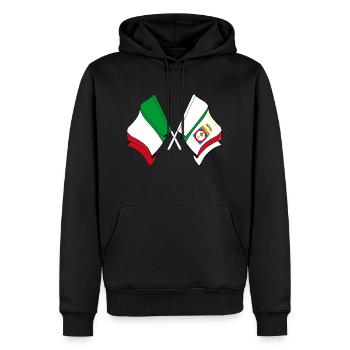 Flag Italy, flag region Apulia crossed - Men’s Premium Organic Hoodie - black - Front - Nico (187cm)
