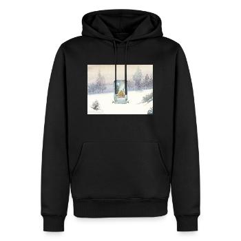 Winterhüttenweihnacht Winter Cabin Christmas - Männer Premium Bio Hoodie - Schwarz - Vorne - Nico (187cm)