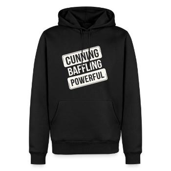 Cunning Baffling Powerful 12 - Männer Premium Bio Hoodie - Schwarz - Vorne - Nico (187cm)