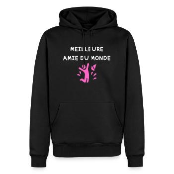 Meilleure Amie du monde vecteur - Sweat à capuche Premium bio Homme - noir - Devant - Nico (187cm)