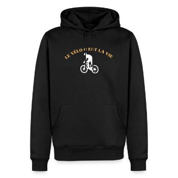 Radfahren ist Leben,Radfahren,Radfahrer,Radfahren - Männer Premium Bio Hoodie - Schwarz - Vorne - Nico (187cm)