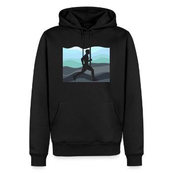 Copie du plan d’entraînement de musculation - Sweat à capuche Premium bio Homme - noir - Devant - Nico (187cm)