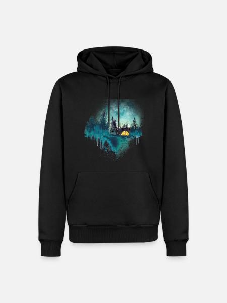 Natur Camp Articifial Landschaft Outdoor - Männer Premium Bio Hoodie - Schwarz