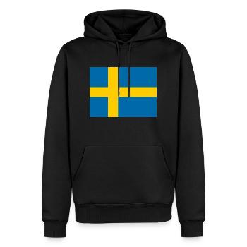Suède - Sweat à capuche Premium bio Homme - noir - Devant - Nico (187cm)