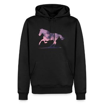 Cloud Horse - Men’s Premium Organic Hoodie - black - Front - Nico (187cm)