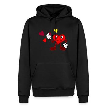 Herz Liebe Valentinstage - Männer Premium Bio Hoodie - Schwarz - Vorne - Nico (187cm)