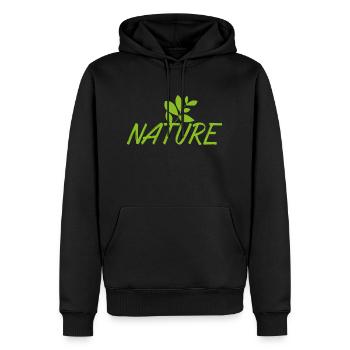 Nature - Sweat à capuche Premium bio Homme - noir - Devant - Nico (187cm)
