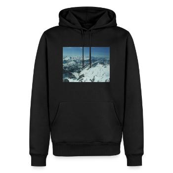 Wunderschöne Schweizer Berge - Männer Premium Bio Hoodie - Schwarz - Vorne - Nico (187cm)
