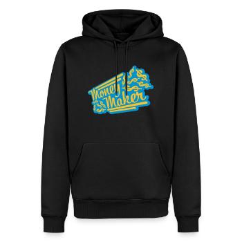 Money Maker Selfmade Dollar - Men’s Premium Organic Hoodie - black - Front - Nico (187cm)
