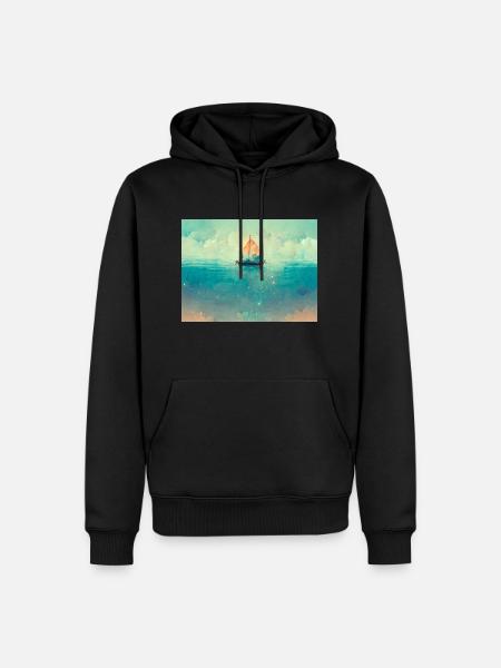 Das Liebesboot - Männer Premium Bio Hoodie - Schwarz