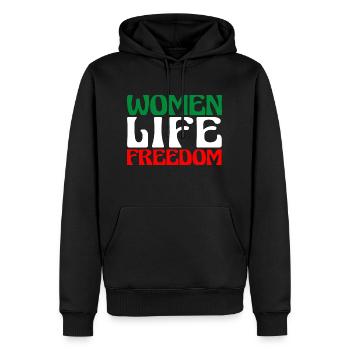 Liberté de vie des femmes - Femmes iraniennes mignonnes - Sweat à capuche Premium bio Homme - noir - Devant - Nico (187cm)