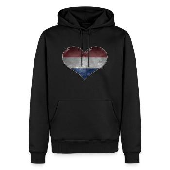 Holland-Heart - Sweat à capuche Premium bio Homme - noir - Devant - Nico (187cm)