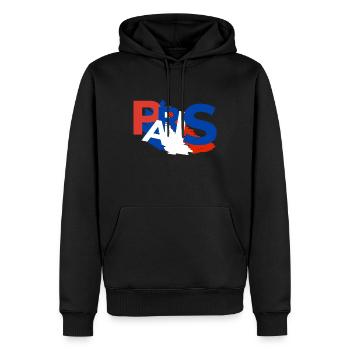 Paris Souvenir Paris Cadeau - Sweat à capuche Premium bio Homme - noir - Devant - Nico (187cm)